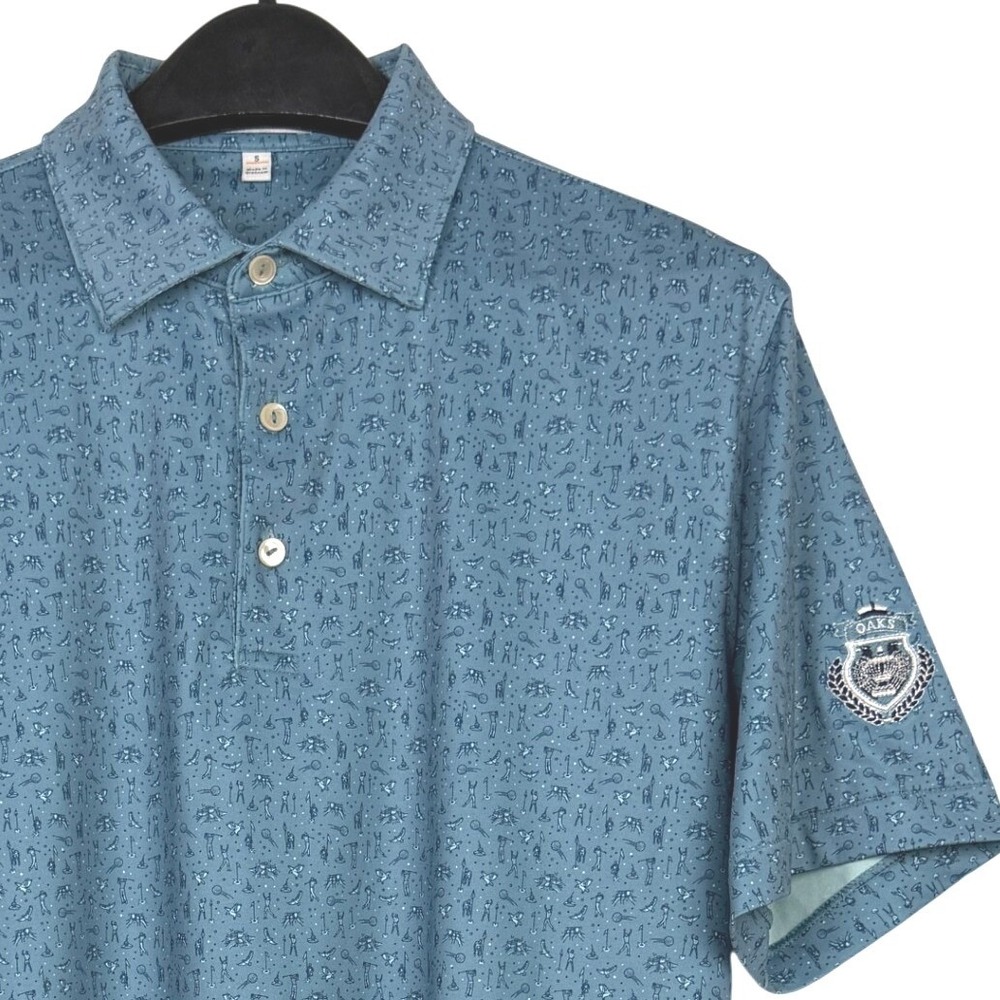 Peter Millar SUMMER COMFORT x The Oaks Golf Polo Shirt AOP Mens S HOLE IN ONE